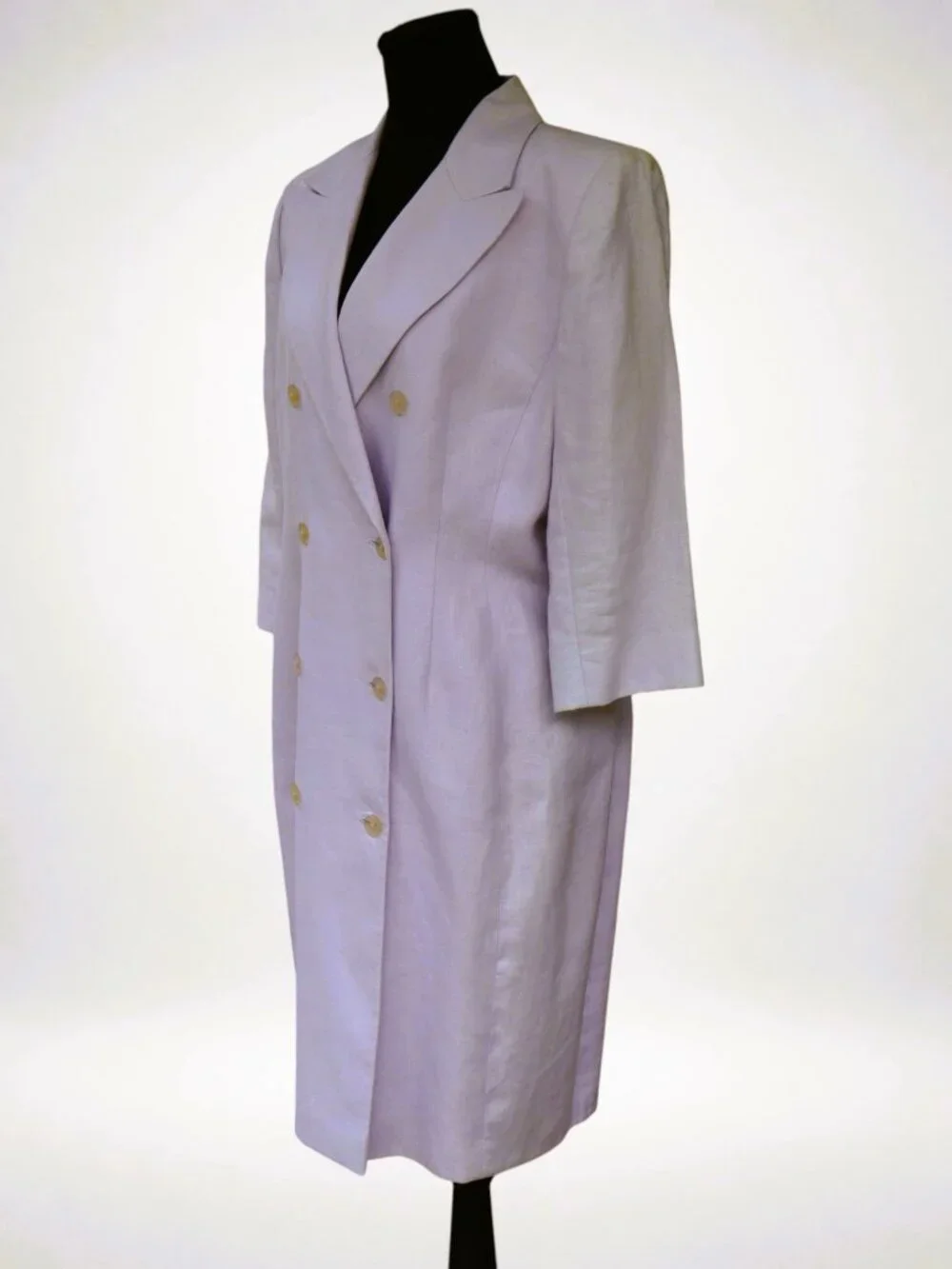 Vintage Size 12 Lavender 100% Linen Dress Linda Allard Ellen Tracy 90s